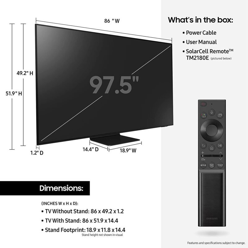 SAMSUNG 98-Inch Class Neo QLED 4K UHD QN90A Series Mini LED Quantum HDR 64x, Object Tracking Sound - Image 2