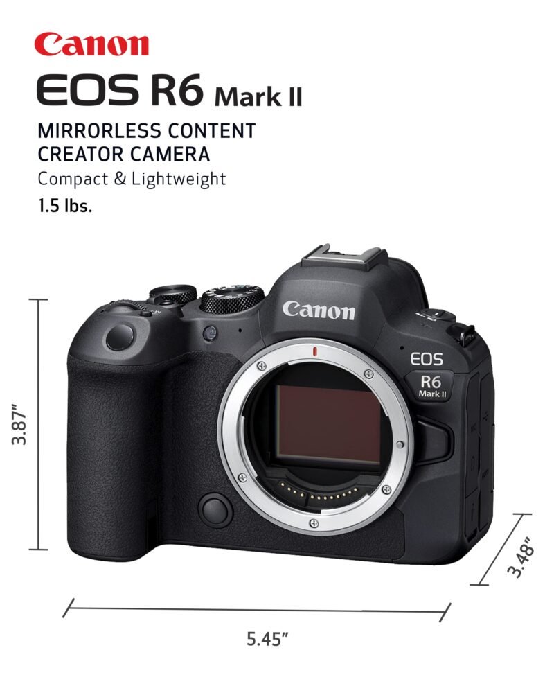 Canon EOS R6 Mark II Mirrorless Camera (Body Only), Full-Frame Camera, 24.2 Megapixel CMOS Sensor, Photo and Video Capabilities, Black - Image 9