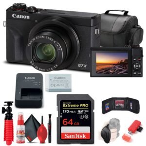 Canon PowerShot G7 X Mark III Digital Camera (Black) (3637C001) + 64GB Memory Card + Card Reader + Deluxe Soft Bag
