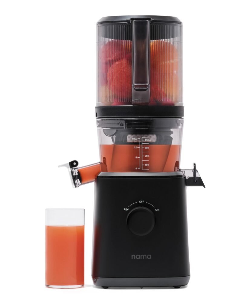 Nama J2 Cold Press Juicer – Self Feeding for Hands-Free Operation with Wide Mouth Hopper for Whole Recipe Loading