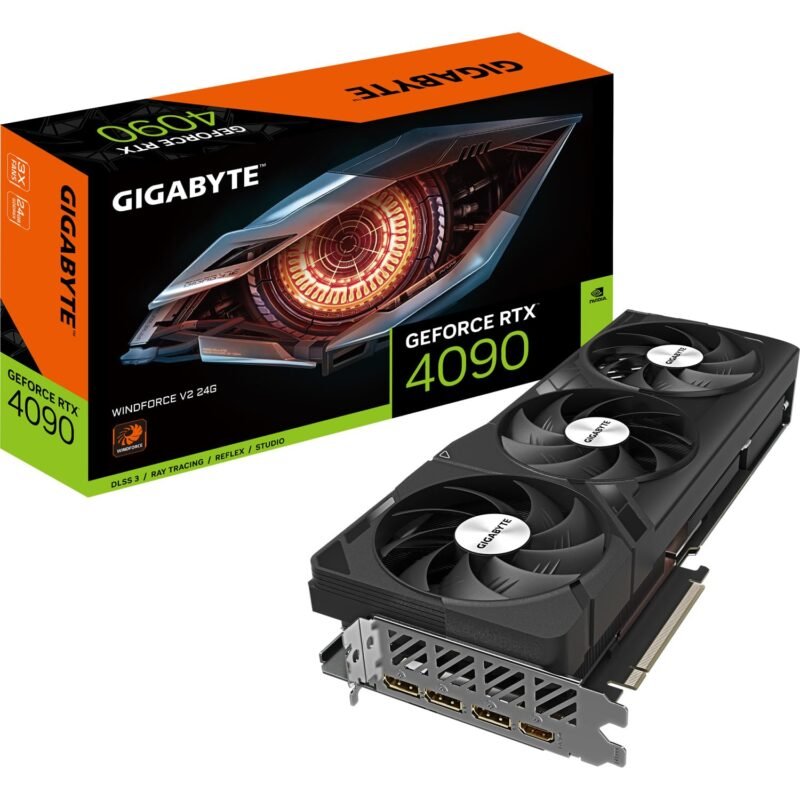 Gigabyte GeForce RTX 4090 WINDFORCE V2 24GB Graphics Card - 24GB DDR6X, PCI-E 4.0, Core 2520Mhz