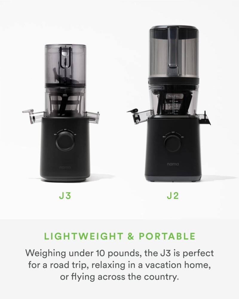Nama J3 Compact Cold Press Juicer – Space Saving & Self Feeding for Hands-Free Operation – Lightweight - Image 5