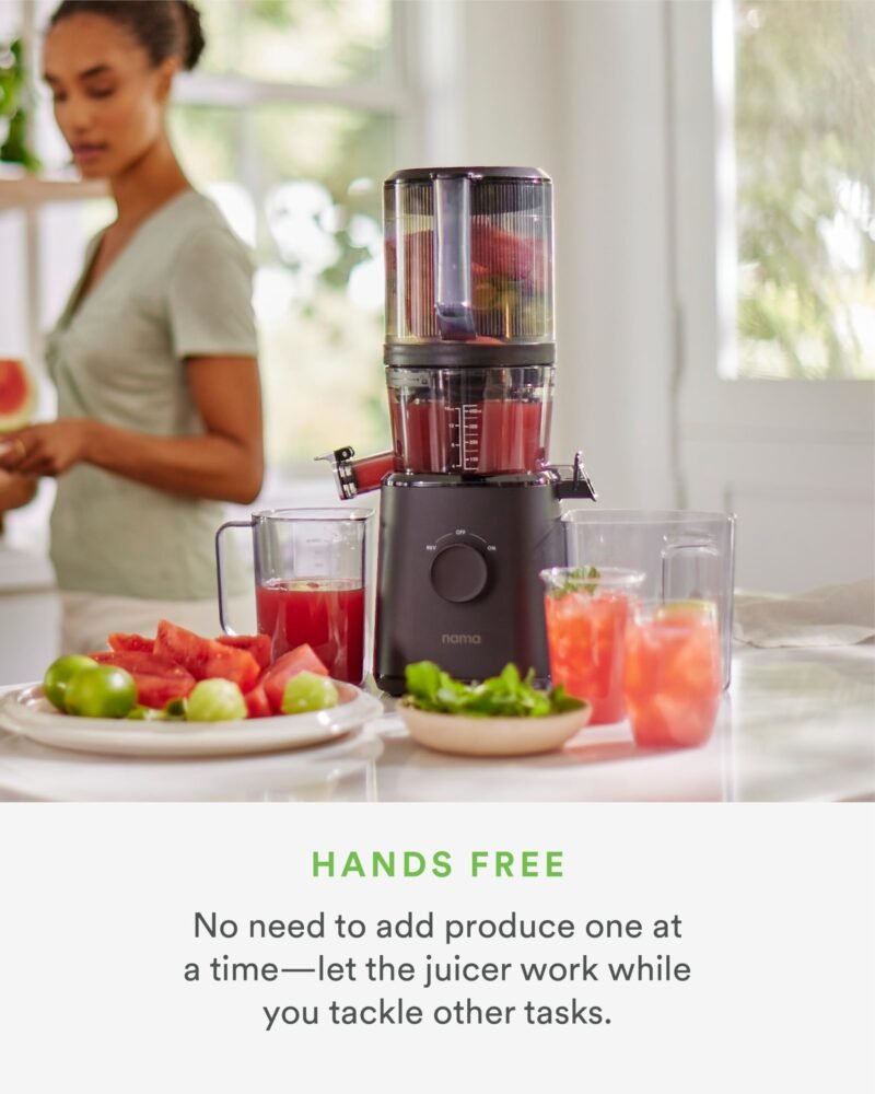 Nama J2 Cold Press Juicer – Self Feeding for Hands-Free Operation with Wide Mouth Hopper for Whole Recipe Loading - Image 4