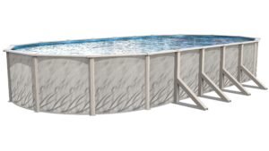 Meadows Reprieve 15 x 30' Oval Above-Ground Swimming Pool | 52" Height | Resin Protected Steel-Sided Walls |Overlap Liner