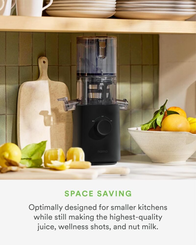 Nama J3 Compact Cold Press Juicer – Space Saving & Self Feeding for Hands-Free Operation – Lightweight - Image 3