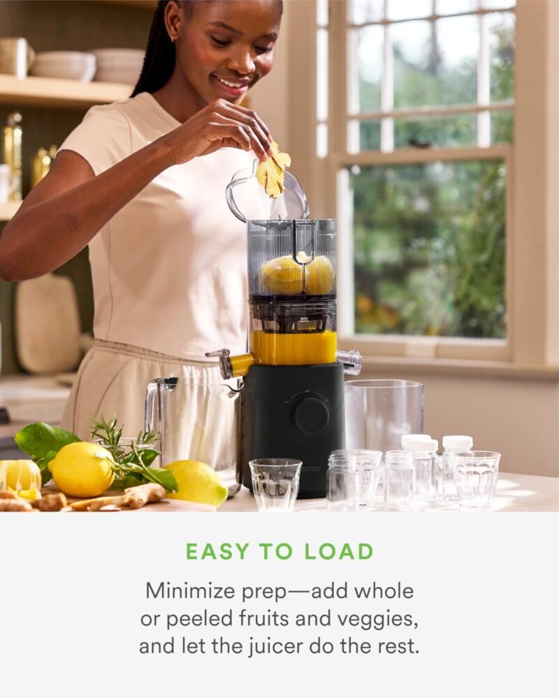 Nama J3 Compact Cold Press Juicer – Space Saving & Self Feeding for Hands-Free Operation – Lightweight - Image 4
