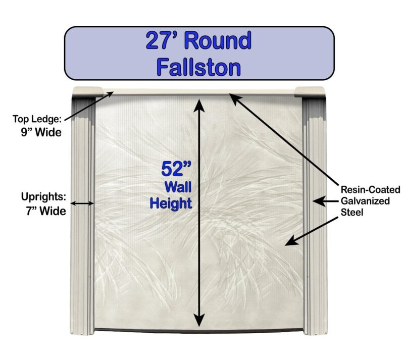 Lake Effect Pools 'Fallston' 27' Foot Round Above Ground Swimming Pool | 52" Inch Height | Resin Protected Steel Sided Walls - Image 6