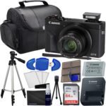 Canon PowerShot G7 X Mark II Digital Camera (Black) Bundle with SanDisk 64GB Memory Card, Full Size Tripod, High Speed Card Reader